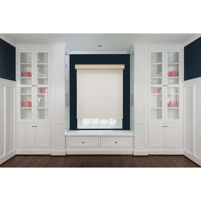 Store à enroulement rond sans fil 1% Linen Avenue, Coquille de mer, l 45 po x L 54 po