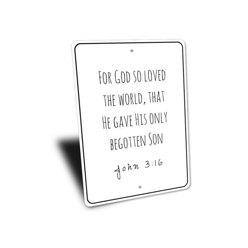Verset biblique de signes religieux en aluminium, H 18 po x l 12 po x P 0,06 po