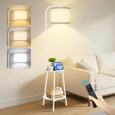 63"H Tray Table Floor Lamp With USB Charging