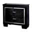 Table de chevet contemporaine 1pc avec table de chevet noire et lumière DEL