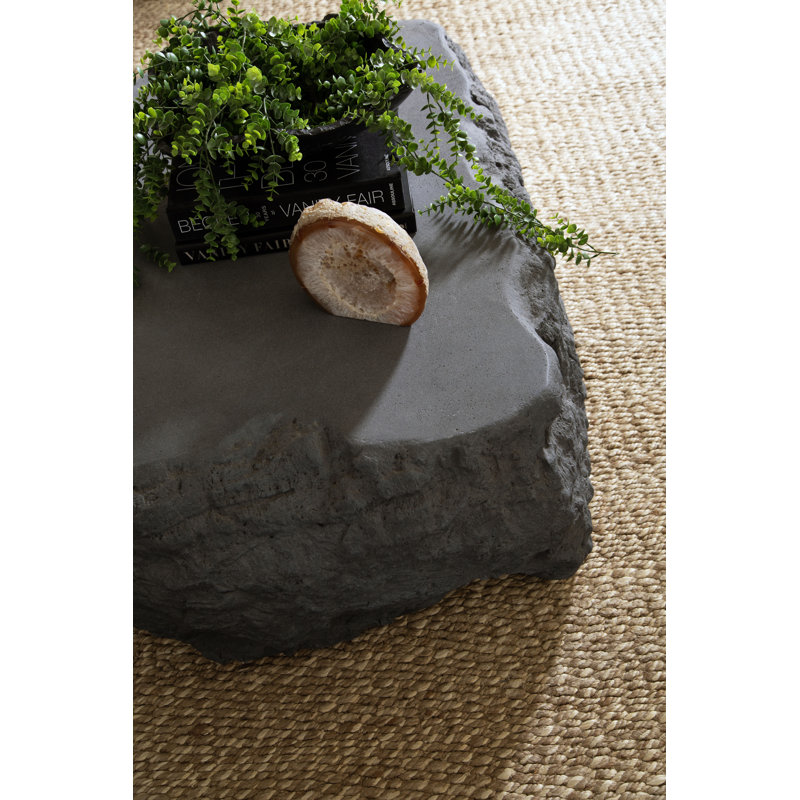 White Stone Coffee Table, Charcoal Stone