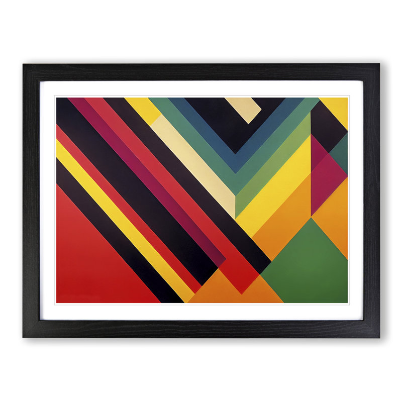 Retro - Single Picture Frame Print, 46cm H x 64cm W x 2cm D, Black Framed