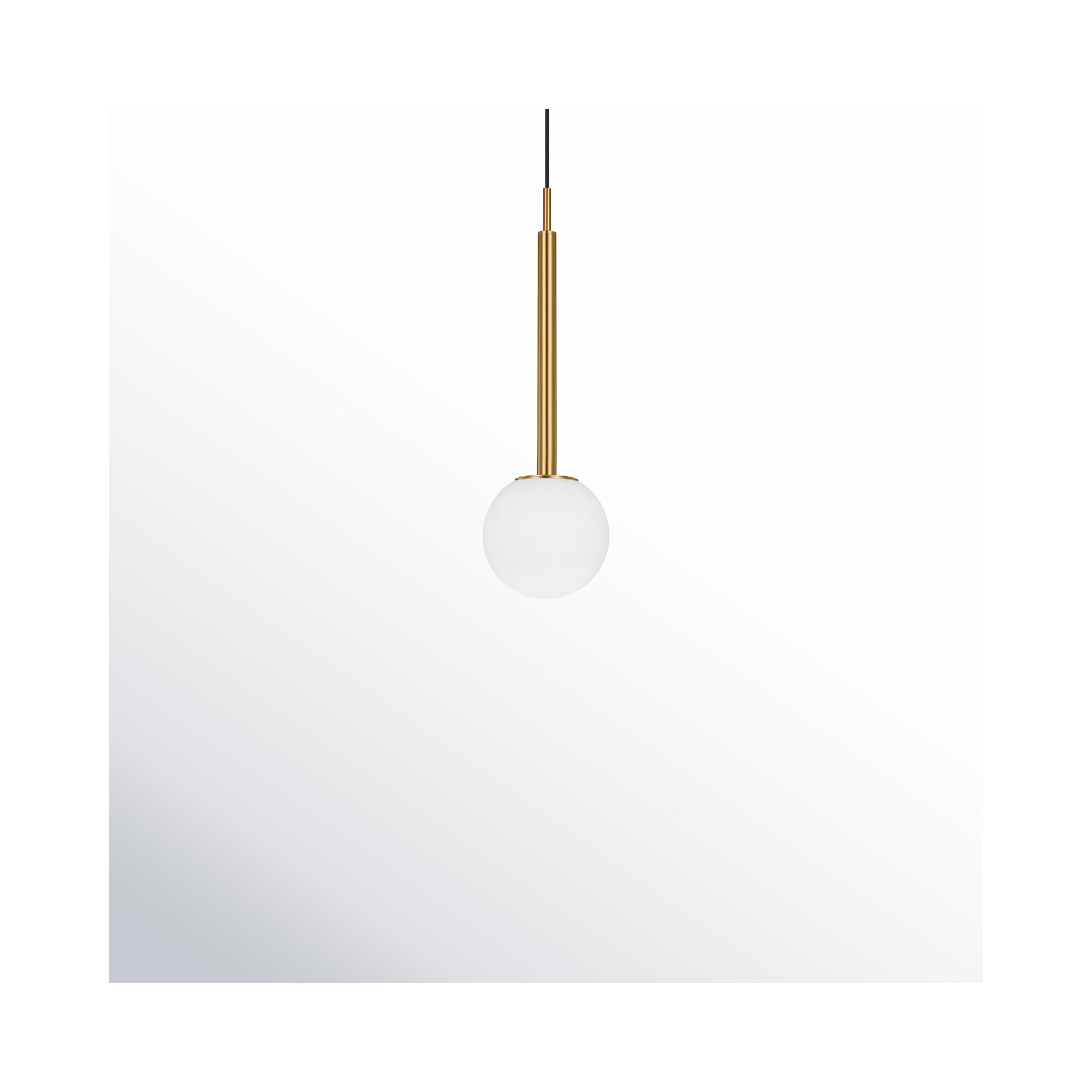 Single Light Glass Dimmable Pendant, Burnished Brass