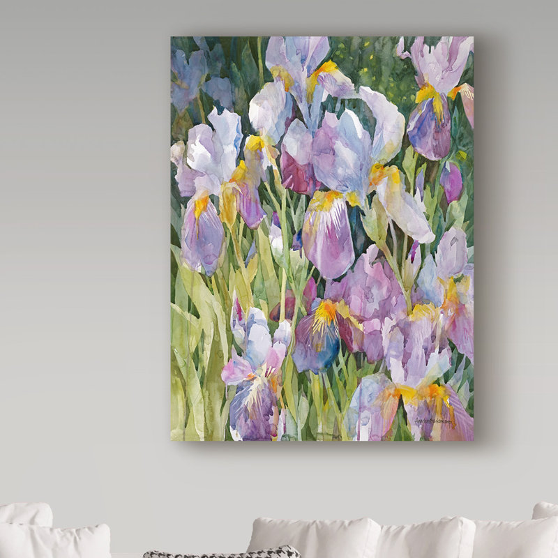 «Garden Meeting» par Mattox, reproduction d'aquarelle sur toile tendue, H 24 po x l 18 po x P 2 po