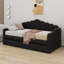 Lit de jour rembourré avec couchette, canapé-lit en velours avec ports de chargement USB, aucun sommier nécessaire, taille simple-1770151066