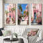 «Pink Miami Artful Facades II» - ensemble d'art mural 3 pièces Miami-1919464377-1919464381