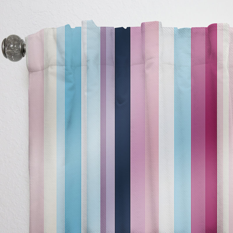 Vibrant mauve rayé motif harmonie - rideau obscurcissant rayé - 1 panneaux, L 52 po x L 108 po
