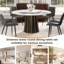 Table de salle à manger 59,05 po Modern White Stone