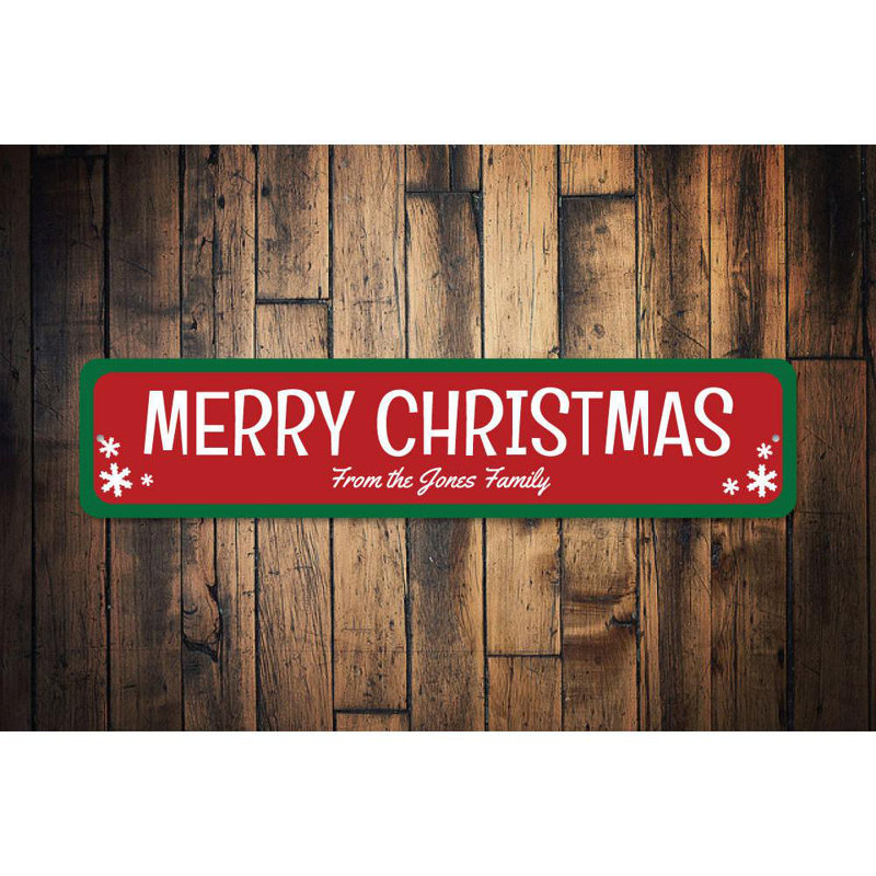 Plaque en aluminium Merry Christmas, H 6 po x l 24 po x P 0,063 po