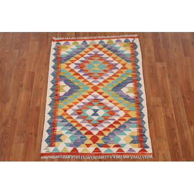 Multolor Wool Kilim Oriental Rug 3x4