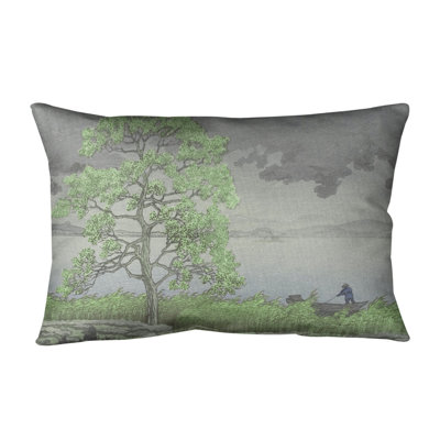 Rain Over the Shore Lumbar Pillow