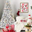 Arbre de Noël floqué de 7 pi préinstallé avec 500 lumières colorées UL, 45 pins naturels, 1124 pointes enneigées, des branches à charnières à installation rapide et des branches de neige stables sur pied en métal pour un rembourrage sans effort,