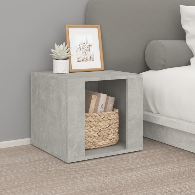 Khaiden 41cm W Manufactured Wood Bedside Table, Grey