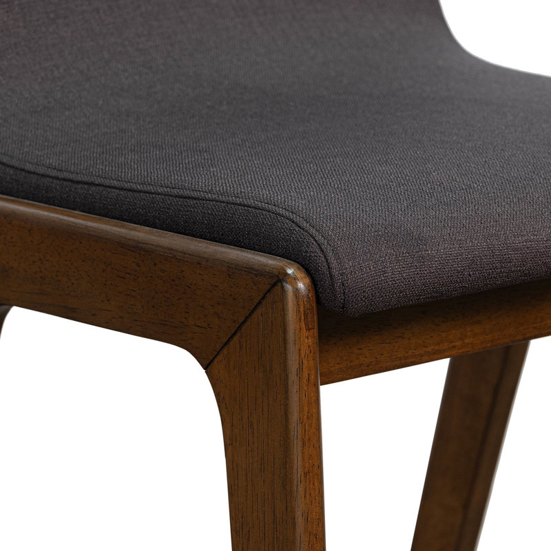 Nicoletta 36" Gray Upholstered Counter Stool with Rubberwood Frame