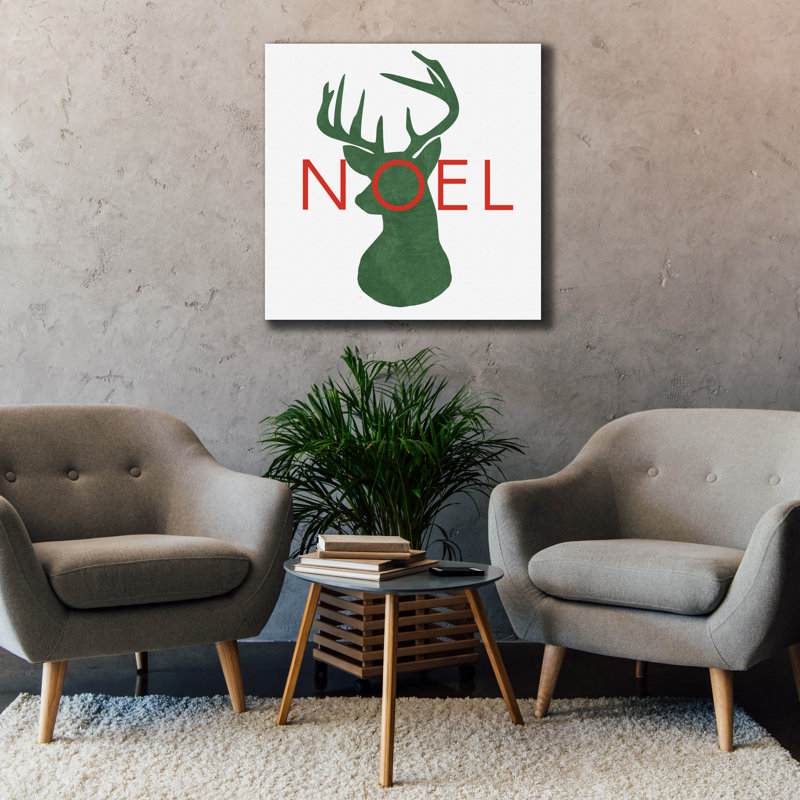 «Deer Head» par Erin Clark, art mural sur toile, H 37 po x l 37 po x P 1,5 po