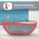 Marfa 63'' x 37'' Oval Wave Semi Transparent Resin Freestanding Soaking Bathtub