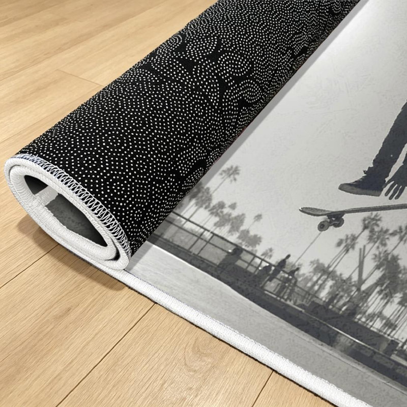 Tapis gris lavable à la machine Palm
