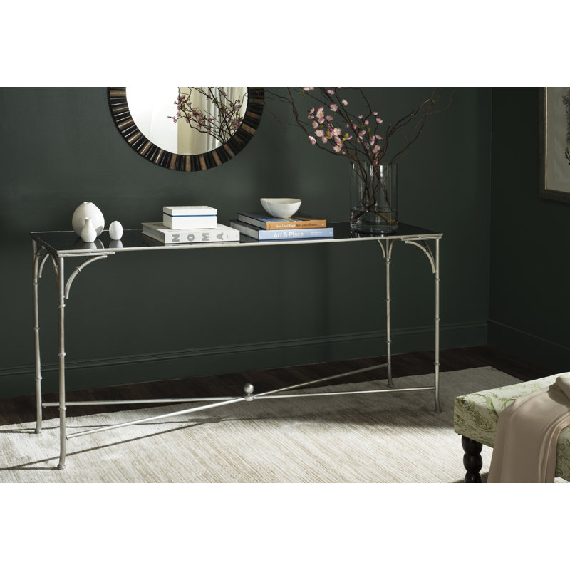 Prudence 160cm Glass Top Console Table, Silver