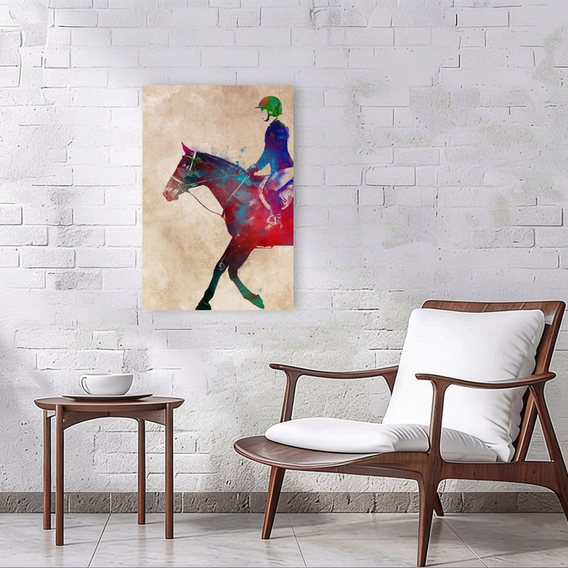 Art contemporain cheval, 36" H x 24" W