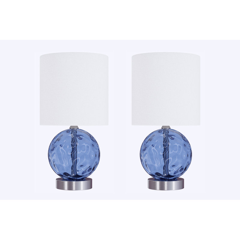 Houghton Table Lamp, Blue/Brushed Nickel