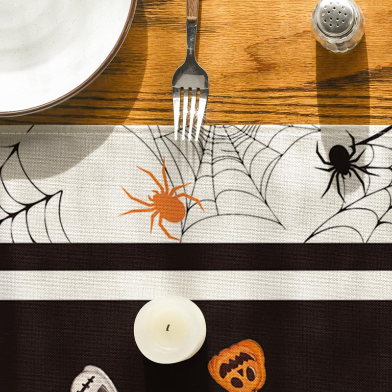 Chemin de table citrouille d'Halloween citrouille, décoration de table de salle à manger pour la décoration de fête
