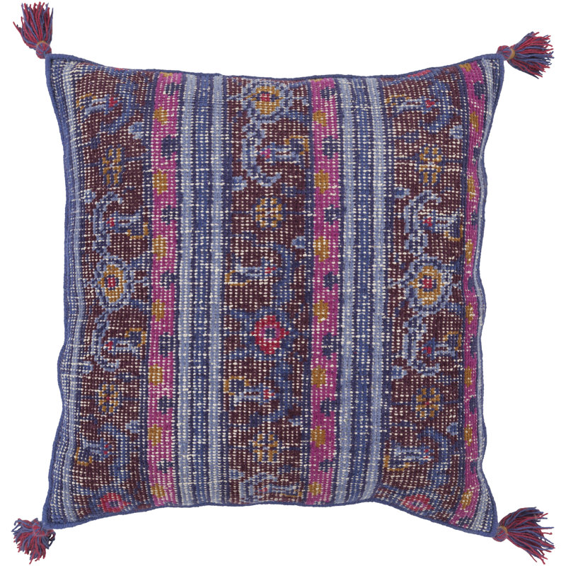 Zahra Wool Throw Pillow Cover, Blue\Purple
