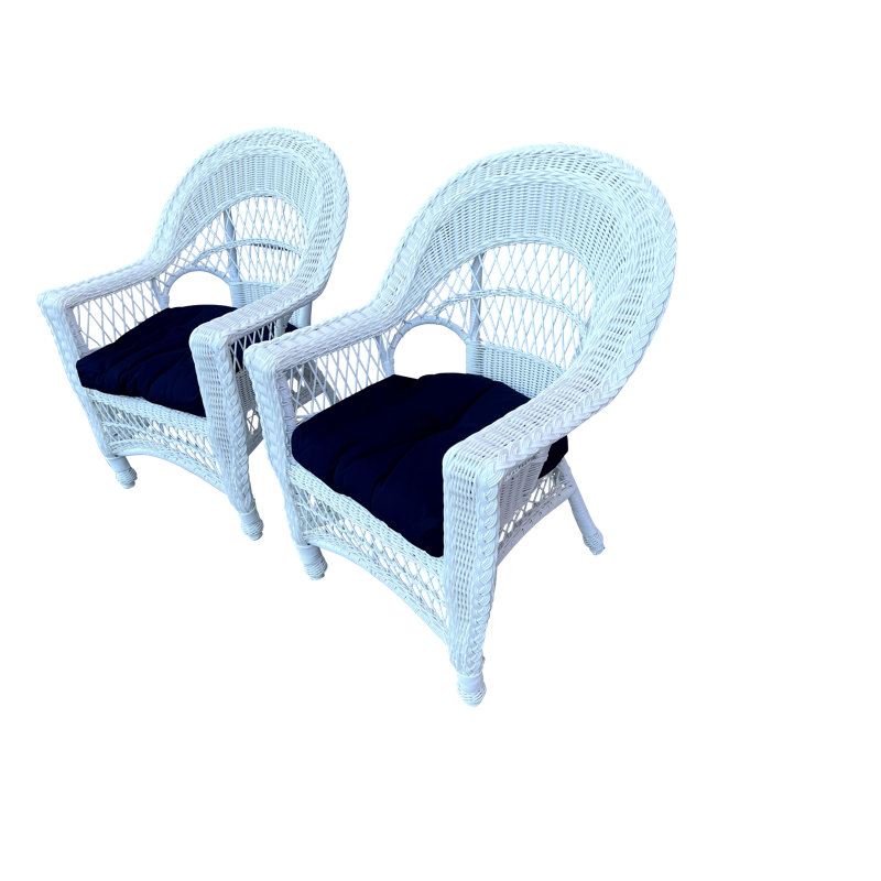 Chaise de patio avec coussins Sunbrella Glebe Cape May, Blanc