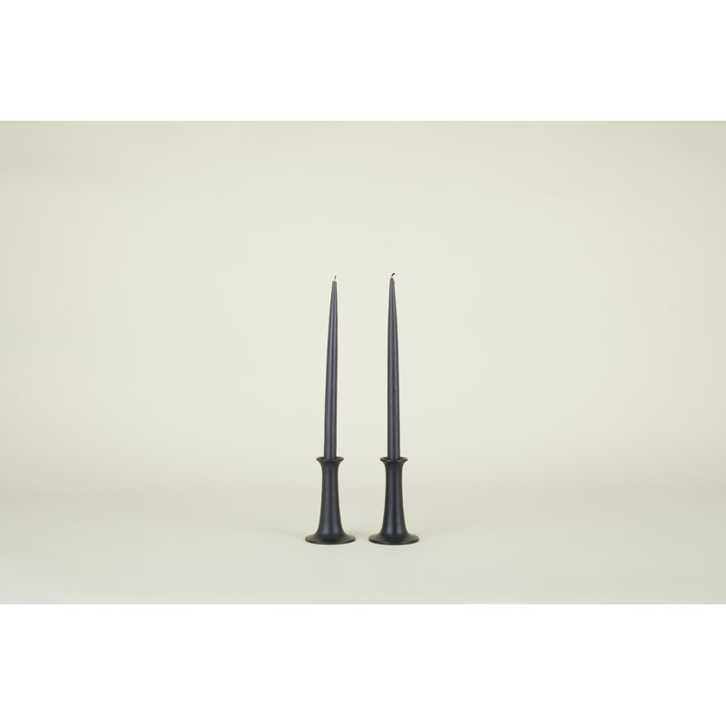 Candlestick, 5.5" H x 3.5" W x 3.5" D, Black