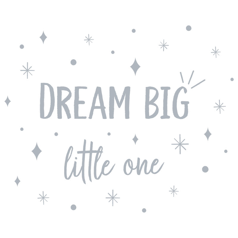 Text & Numbers Non-Wall Damaging Wall Decal, Grey