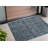 2' X 3' Navy and Black Oriental Washable Non Skid Indoor Outdoor Area Rug
