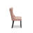 Dallas Parson Kitchen Chairs - Button Tufted Nailhead Beige Red Polyester Fabric Padded Dining Chairs, Set of 2, Wirebrushed Black-1231451510