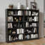 Bibliothèque de rangement moderne à 5 niveaux en MDF noir mat de 60 po de hauteur réglable pour la chambre à coucher et le salon