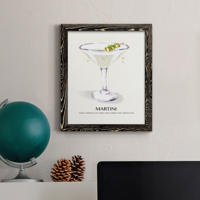 Martini - cadre photo, impression sur toile, H 44 po x l 31 po x P 1 po, Noir