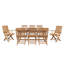 Devon 9-Piece Teak Dining Extension Table With Folding Chairs