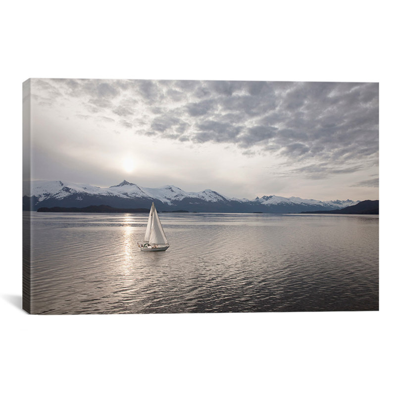 « Sailing at Sunset, Alaska '09' », reproduction de photo sur toile tendue, 12" H x 18" L x 1,5" P