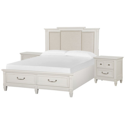 Murtagh Panel Upholstered Storage Bed With 2 Nightstands
