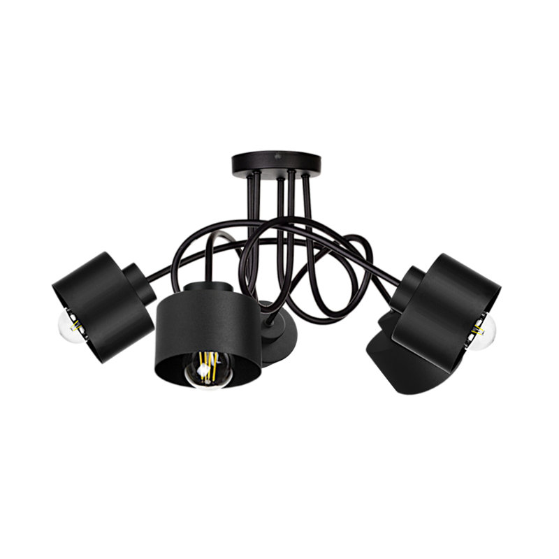 Bavory Flush Mount, Black, Black