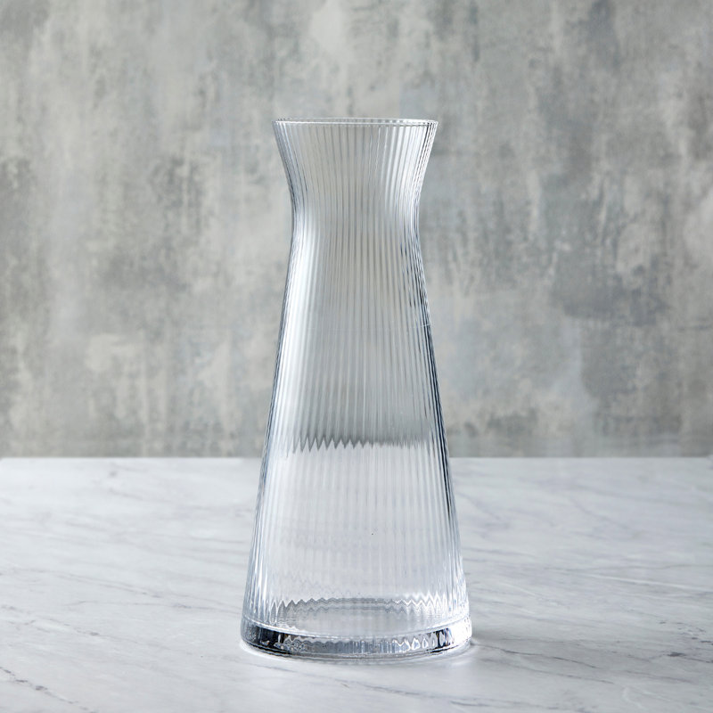 Empire Clear Ribbed Glass Water Carafe 40.5 oz