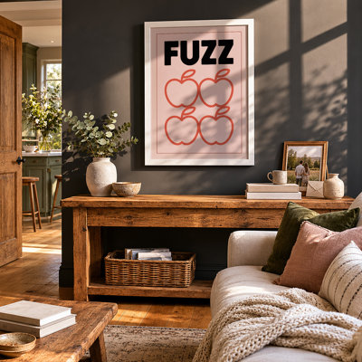 Fuzz Apples Minimalist - Framed Print