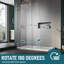 Porte de douche sans cadre l 45 po x H 72 po, porte de baignoire pivotante avec verre trempé transparent 1/4 po, chrome