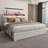 Upholstered Bed Frame with 3 Drawers, Hidden Storage Headboard, LED Light and Charging Station-1139760252-1126382202