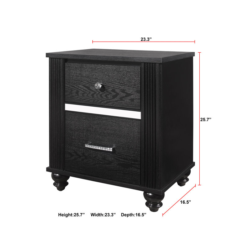 Table de chevet noire Gaston