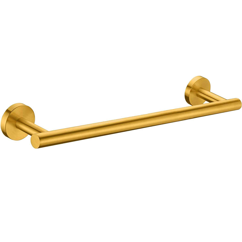 Ratza 1 Towel Bar, Brushed Gold, 3.15" H x 9" W x 3.15" D