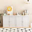 Armoire de cuisine avec portes doubles, armoire à café avec tablettes réglables, buffet pour la salle à manger, le salon ou le vestibule, armoire blanche moderne