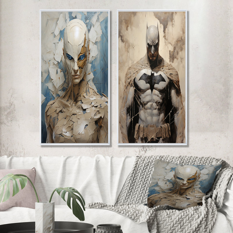 «Darkness Superheros», ensemble de salon superheros, Cadre flottant blanc, H 40 po x l 41 po