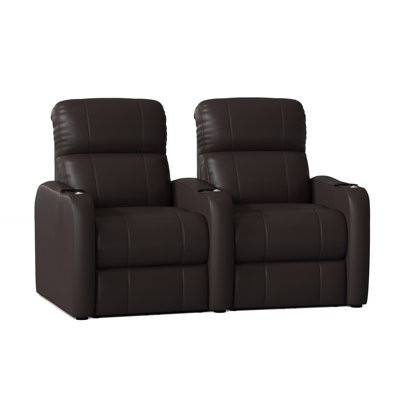 Upholstered Home Theater Seating with Cup Holder