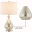 Lampe de table 23 po en verre transparent avec abat-jour en lin blanc et base en nickel poli (ensemble de 2) pour chambre à coucher, bureau, dortoir, table basse, bibliothèque
