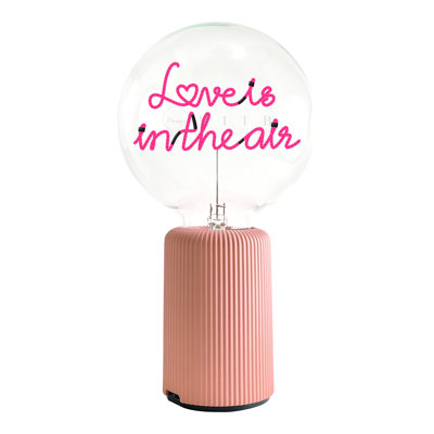 Bulb LOVE IS IN THE AIR Red with Base Table Lamp PORTABLE Pop Nomad