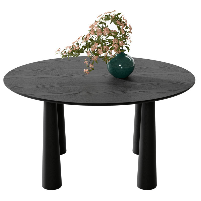 Table de salle à manger Caitlyn, H 30 po x L 59 po x l 59 po, Noir, noir, noir, noir