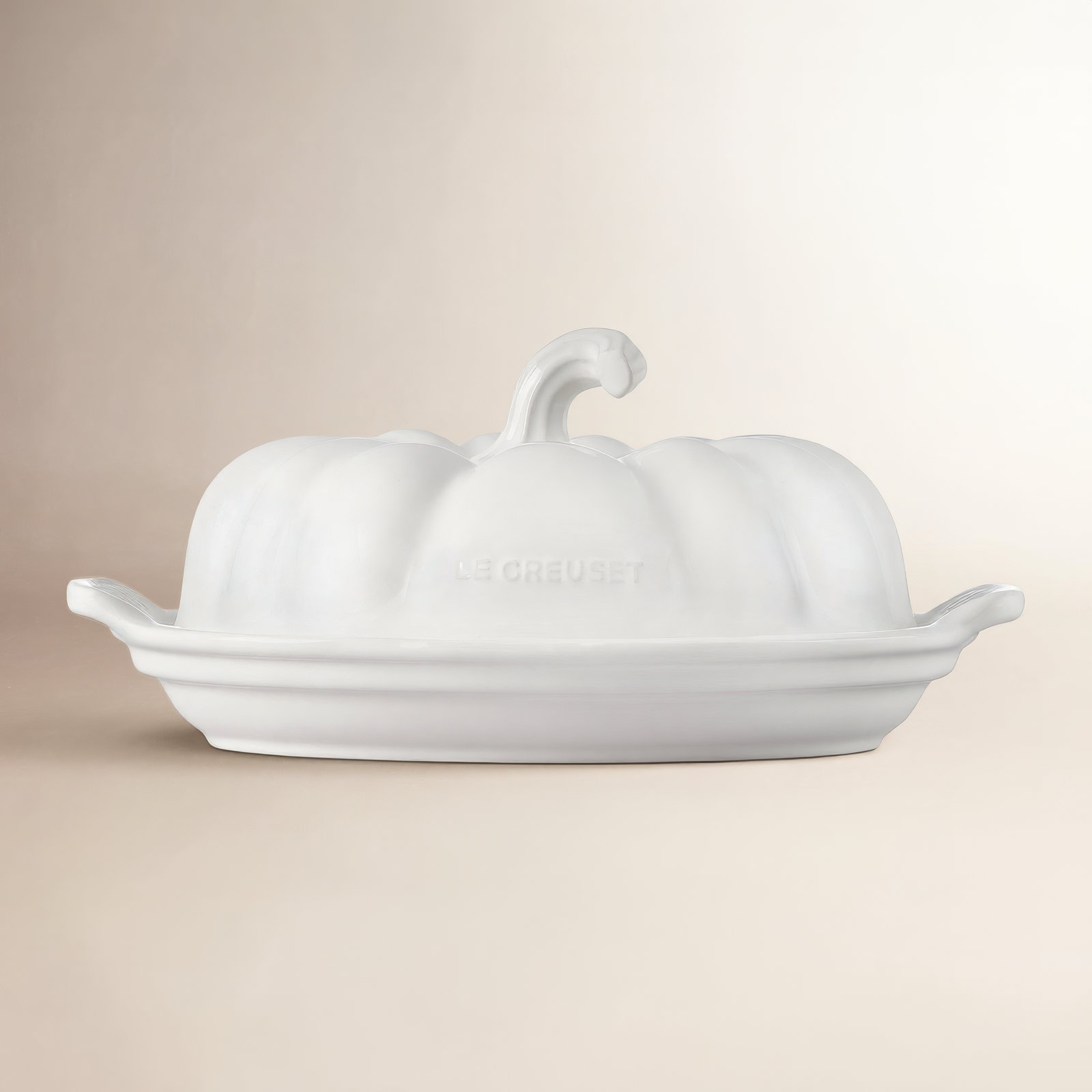 Harvest Butter Dish, White